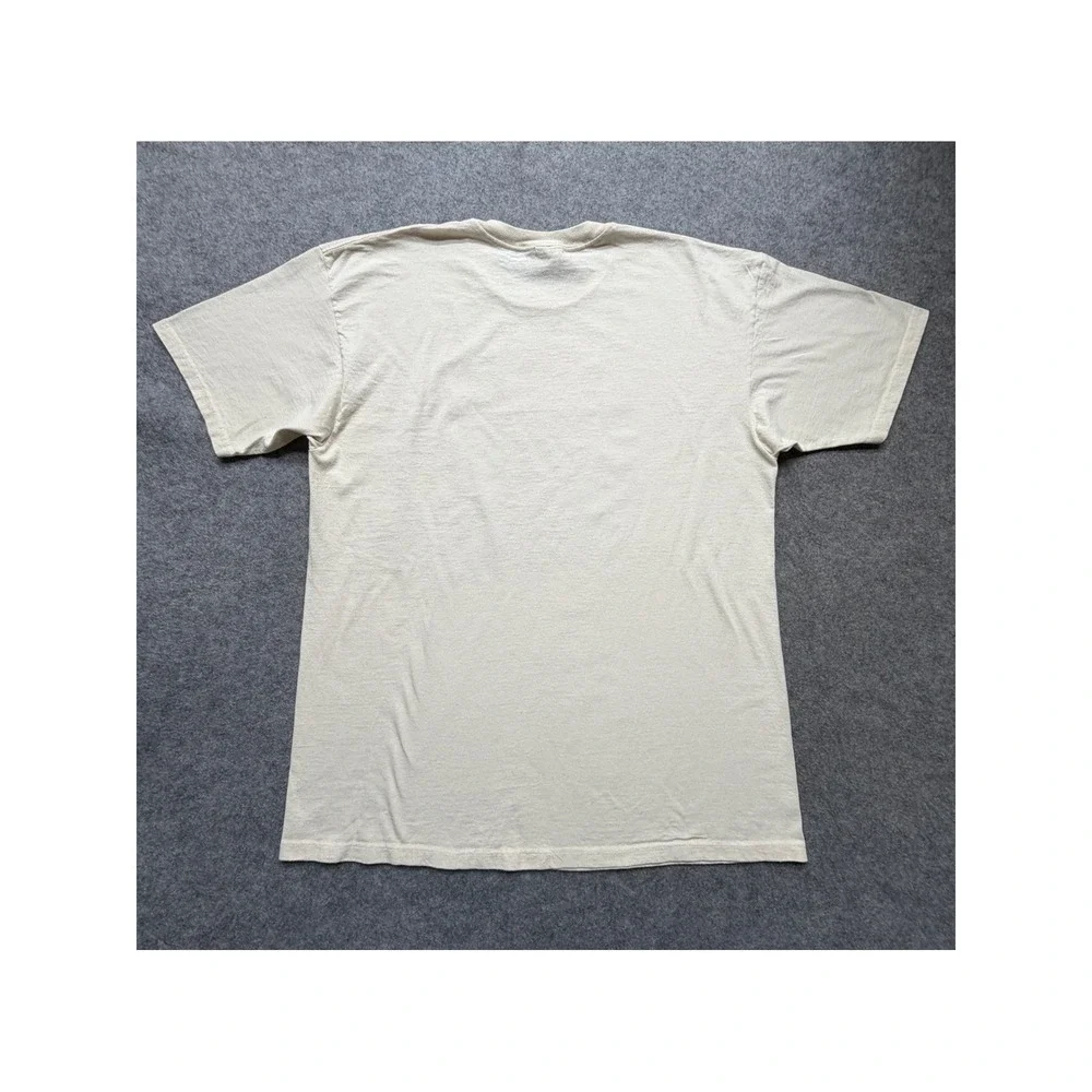 Vintage Anvil Queen Bee Teddy Bear Graphic T-Shirt Cream 2XL Cotton Short Sleeve